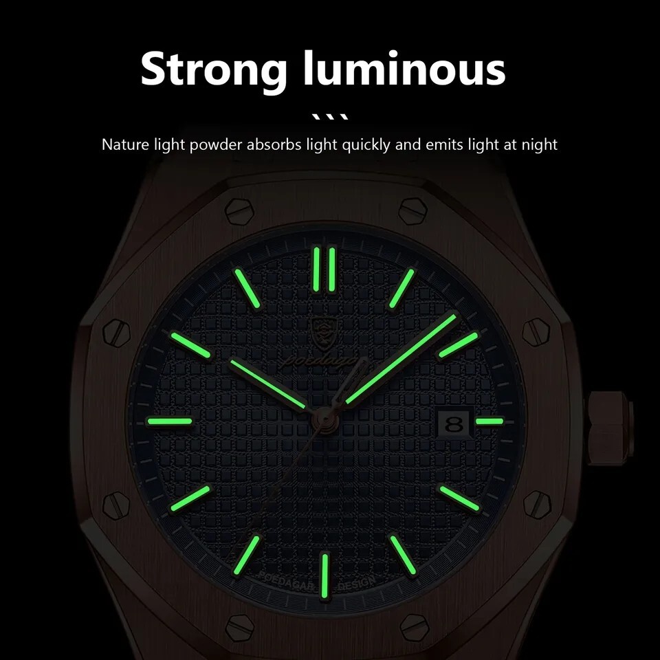POEDAGAR Luxury Business Watch for Man Sport Stainless Steel Men Watch analog