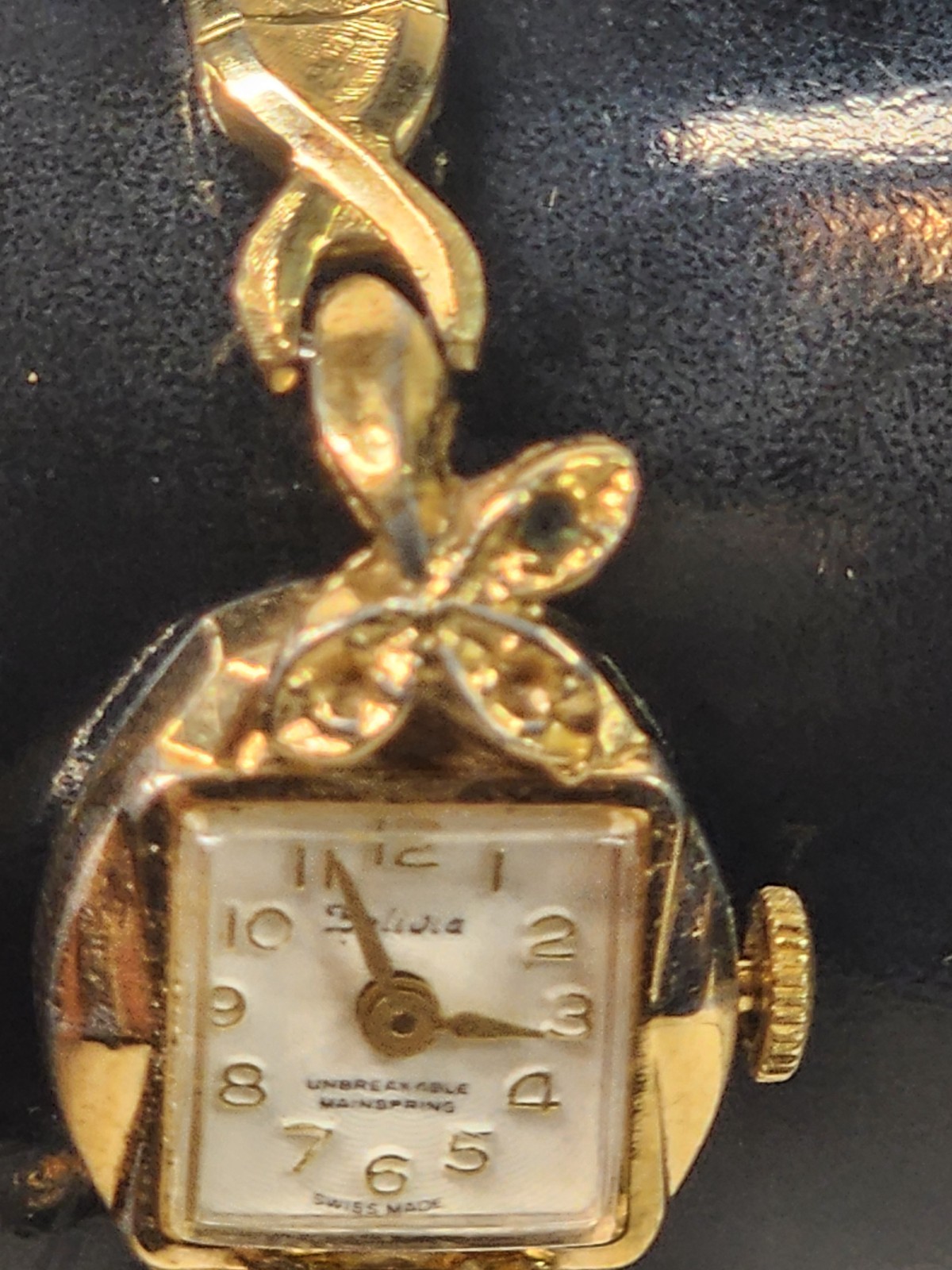 Vtg LADIES BOLIVIA Wrist Wind Up Watch Stretch Band Lifetime Mainspring Speidel