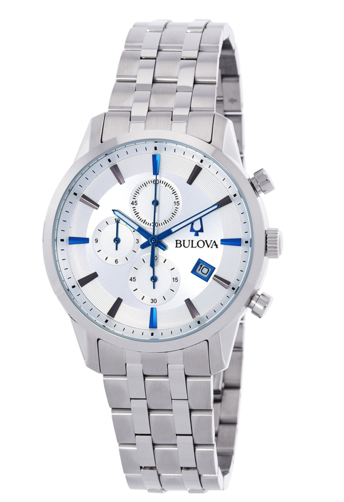 Bulova Sutton Chronograph Quartz Silver Dial Men’s Watch 96B404