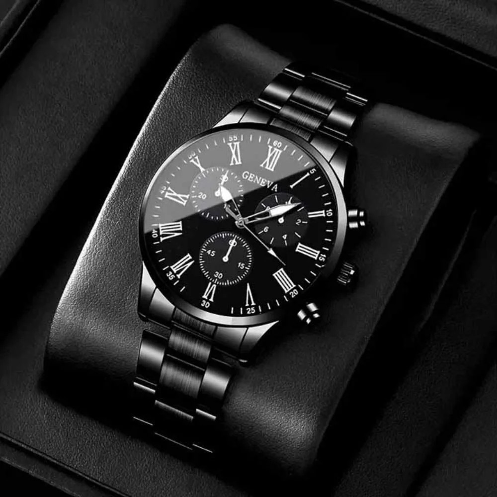 2pcs Luxury Men’s Quartz Watch Set, Business & Casual Wear – Ideal Gift for Back