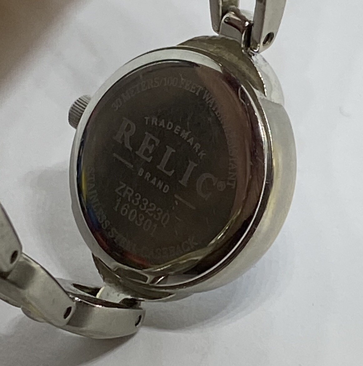 Womens Relic Watch ZR33230 Silver Tone Roman Numeral Quartz Analog New Battery