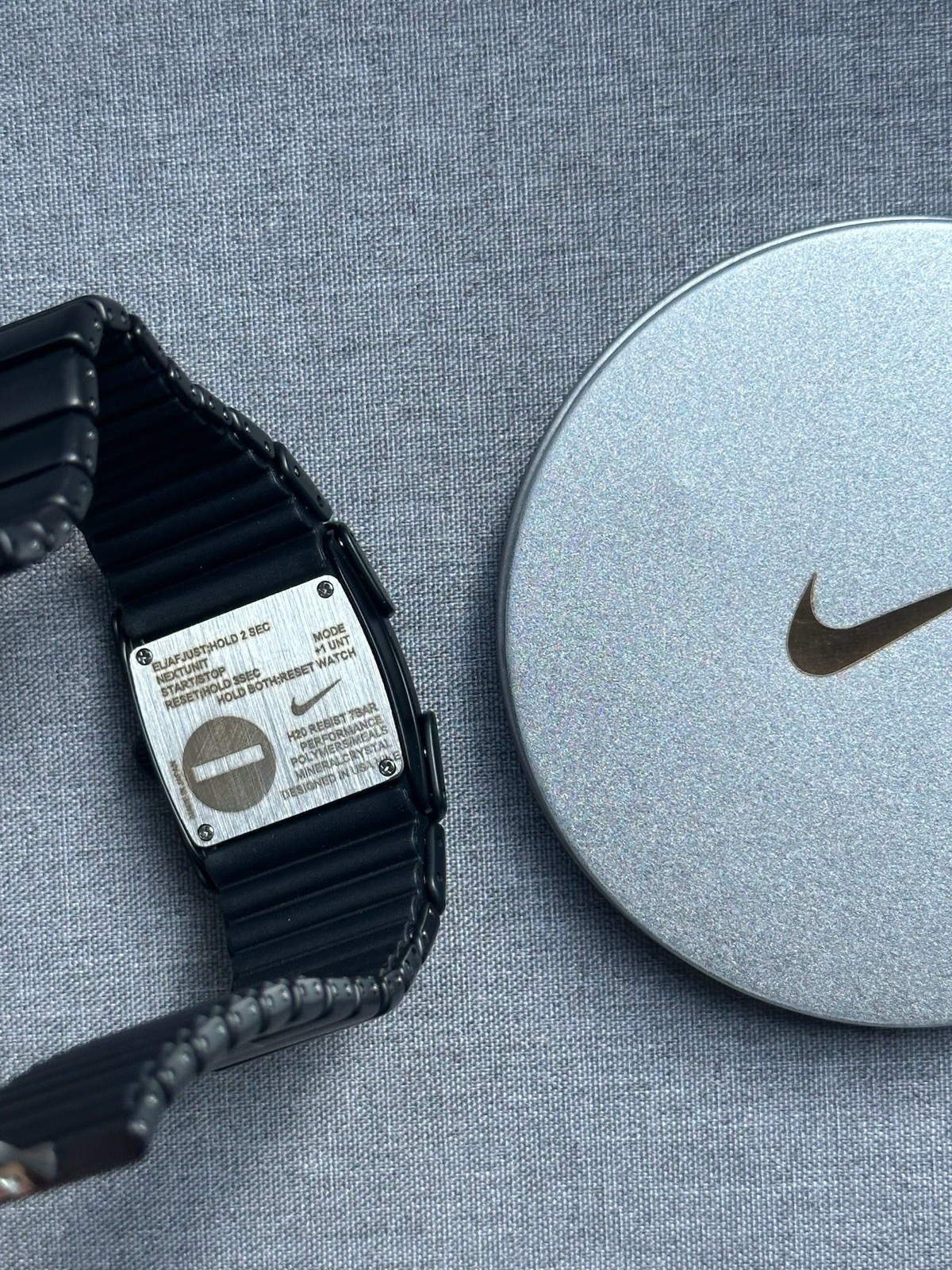 Nike D-Line Matte Black Analogue Circle Watch with Orange Dial