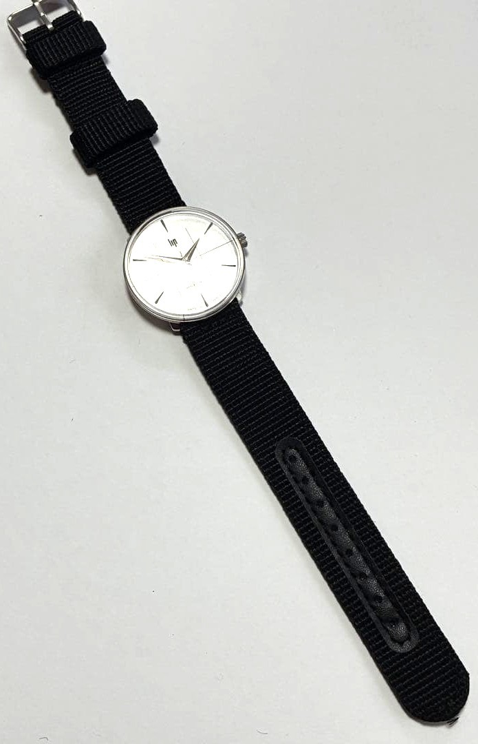 LIP Panoramic Vintage Mens Wristwatch Silver Dial NATO Strap Made in France Japa