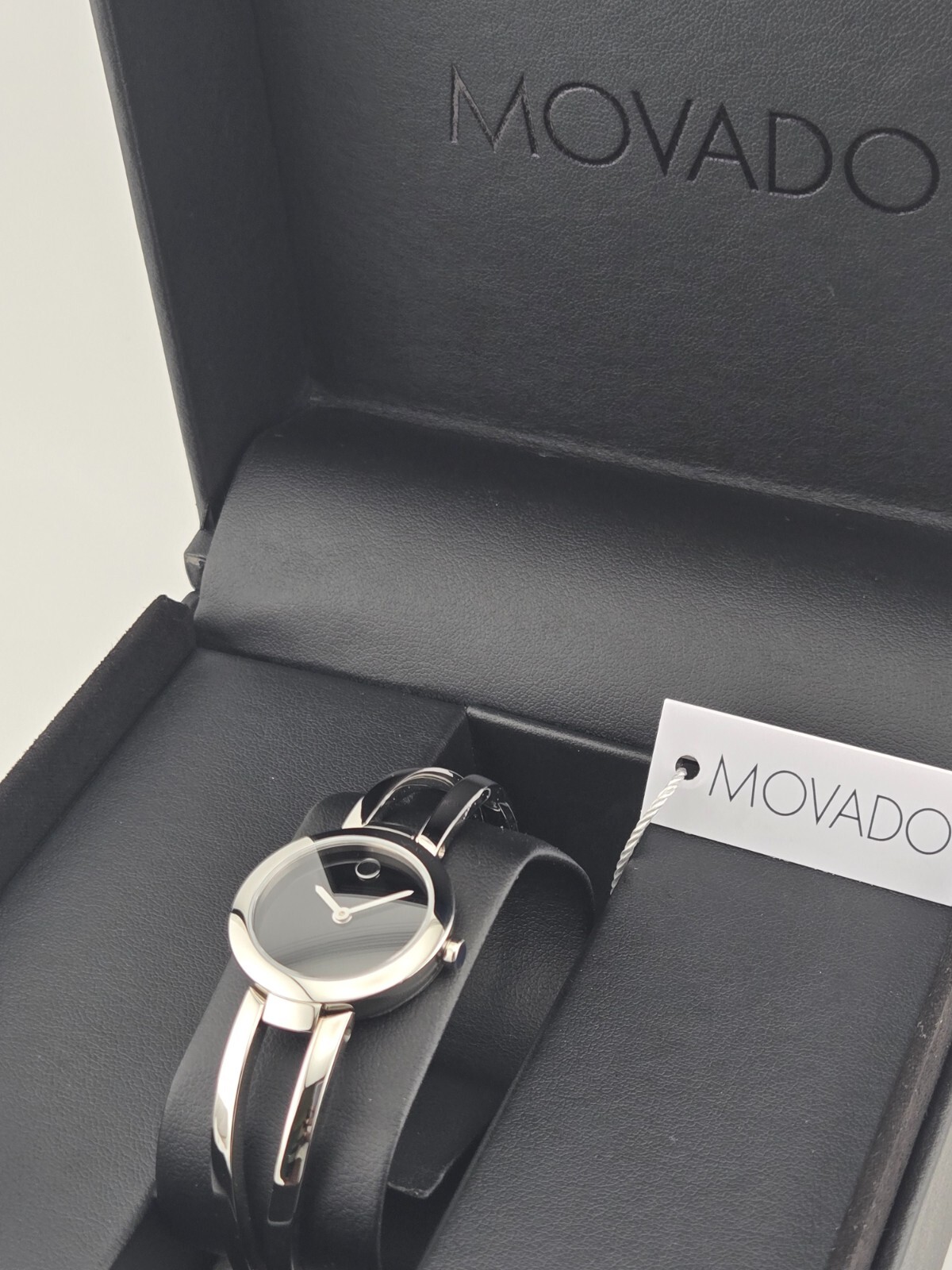 Movado Amorosa Women’s Black Dial Stainless Steel Watch – 0607131 ($595 MSRP)