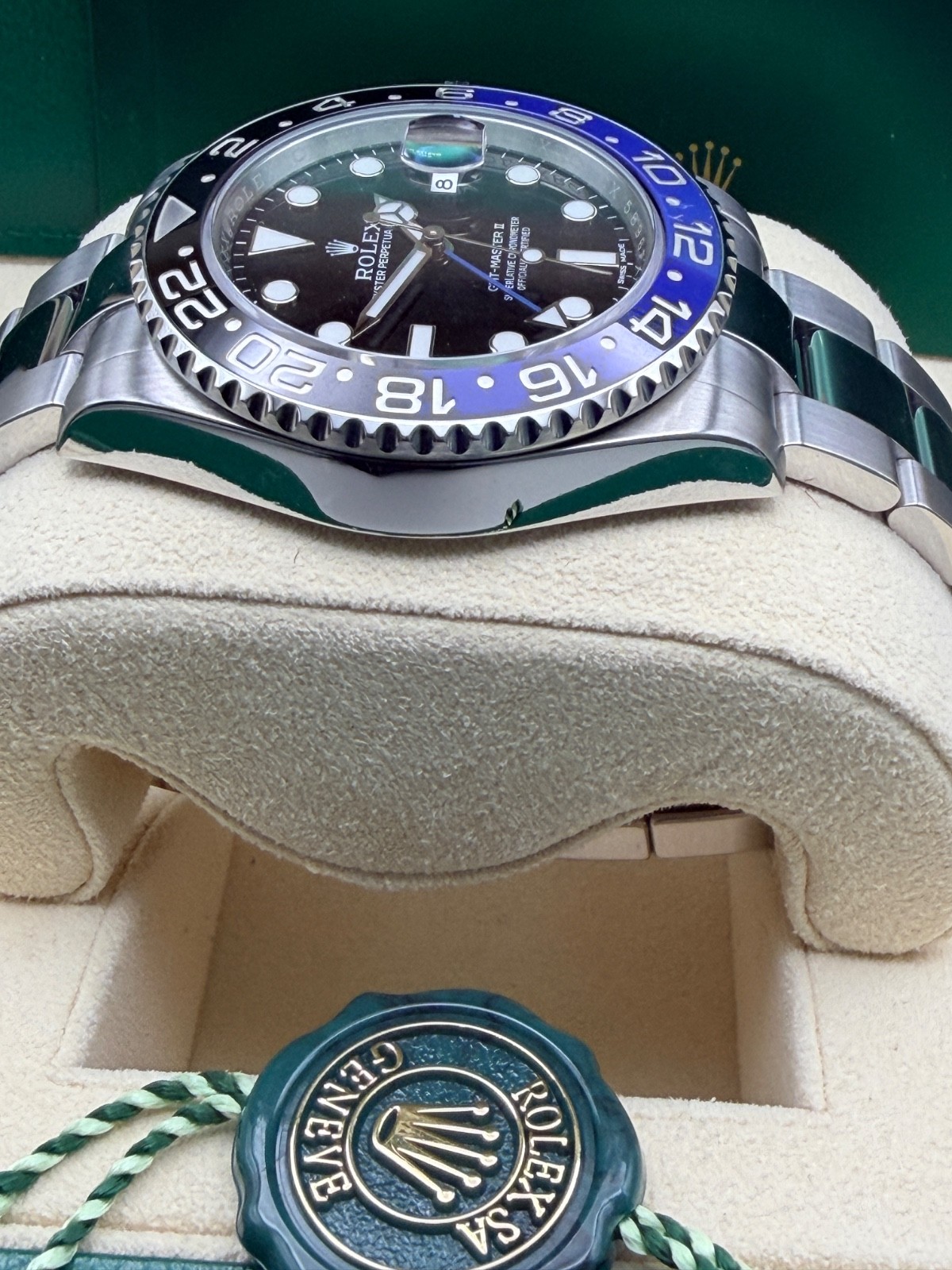 Rolex GMT-Master II 116710BLNR Silver Oyster Bracelet with Blue and Black Bezel