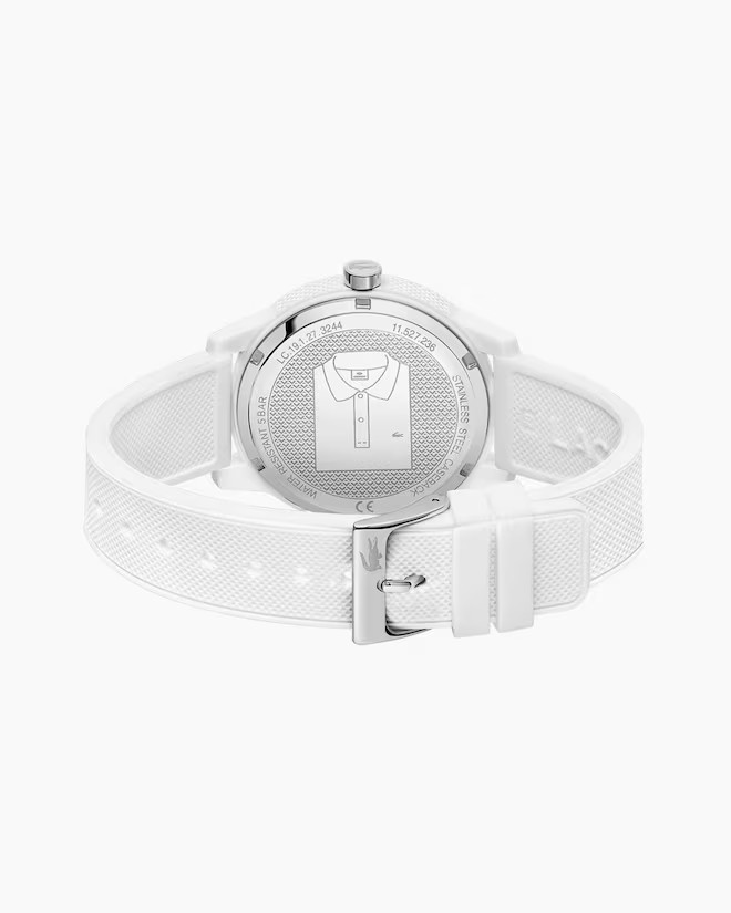 Lacoste Unisex L.12.12. 2011130 Polaroid White Silicone Strap Watch 42mm