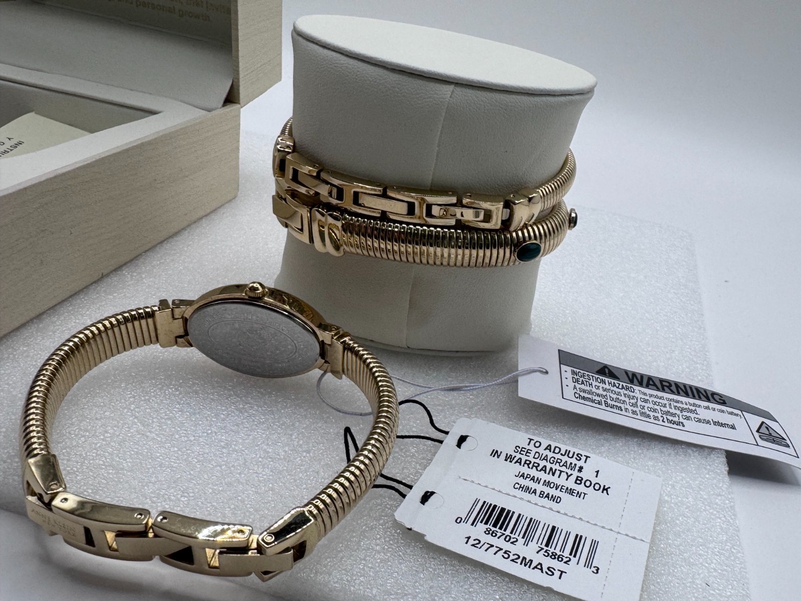 Anne Klein New York Ladies Green Malachite Bracelet And Watch Set / 12/7752MAST