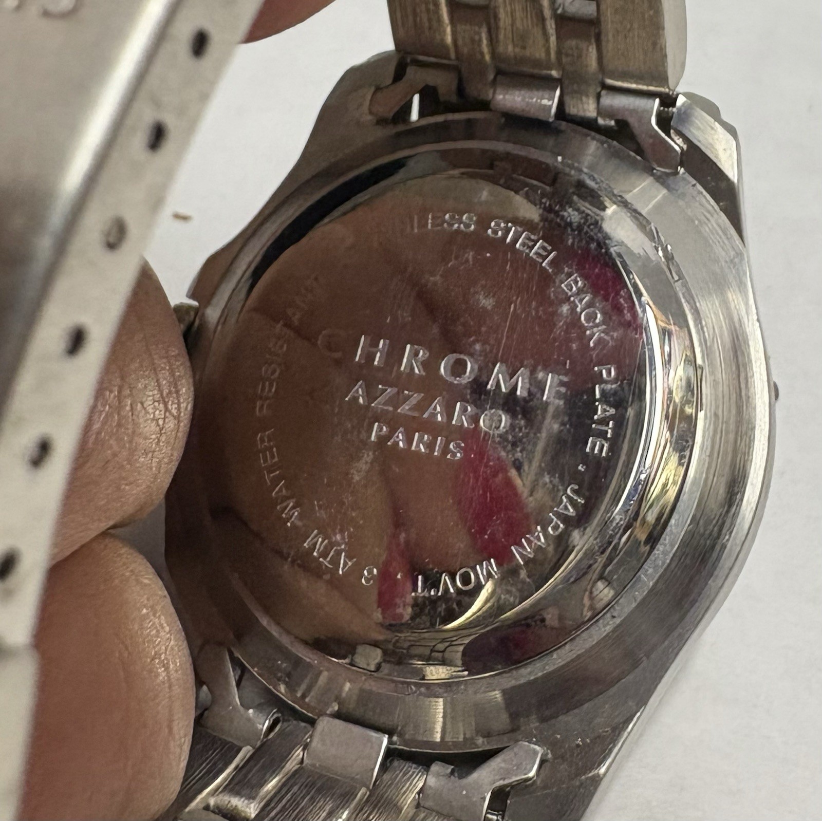 Azzaro Chrome Dial Round Silver Stainless Steel Link Band Watch needs battery