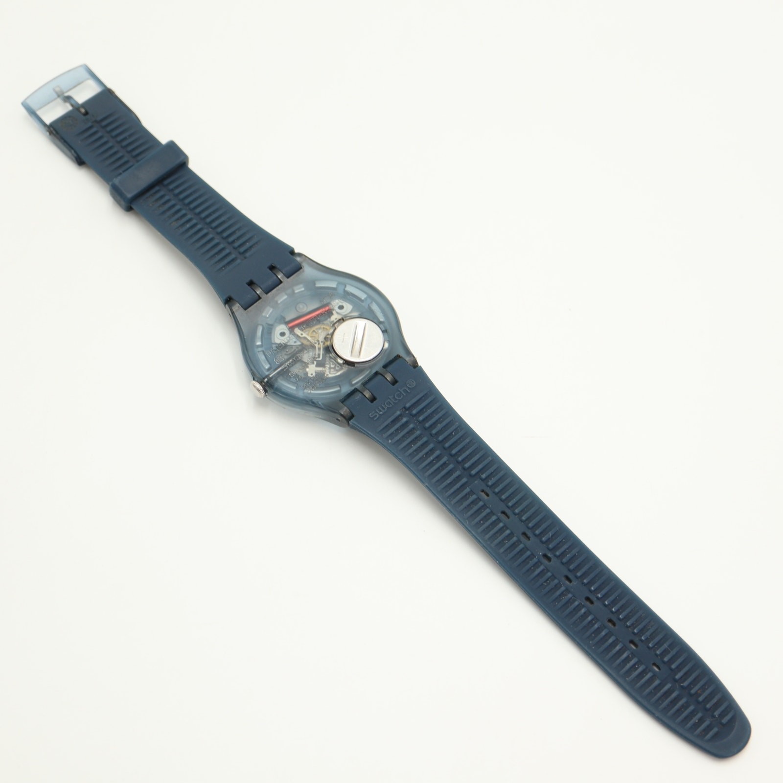 Swatch Blue Rebel Mens Watch 40mm Swiss Blue Green Day Date with New Battery
