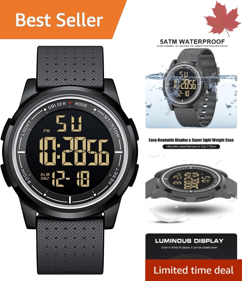 Rugged Waterproof Digital Watch – Durable Water-Resistant Rubber Strap – Women