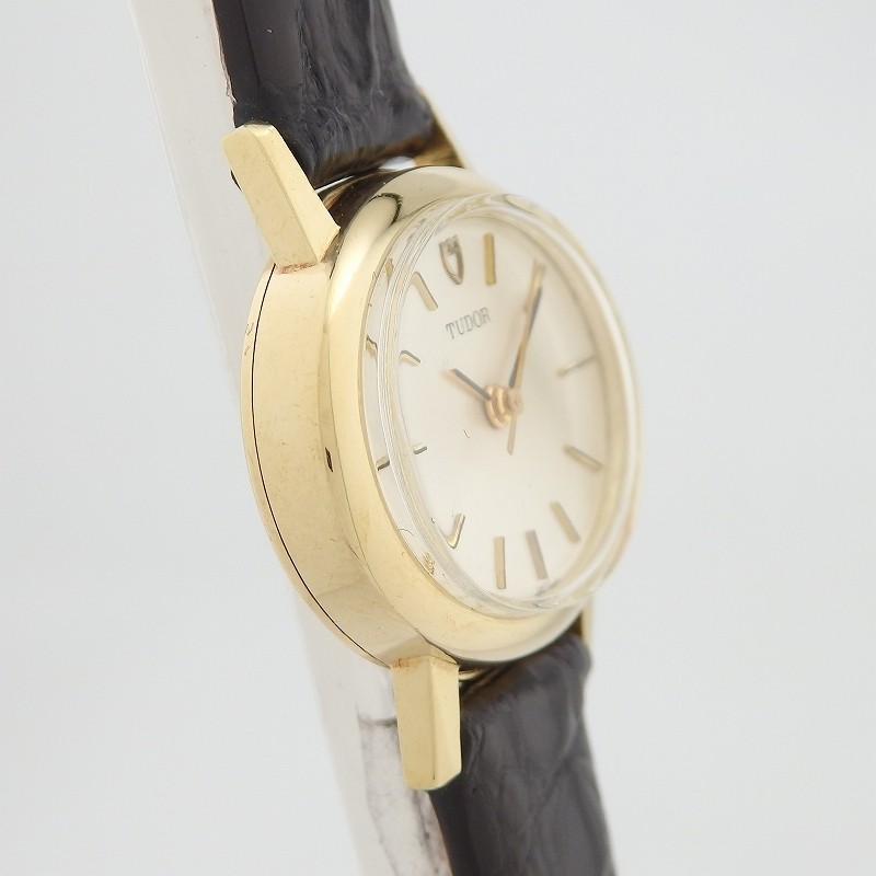 K18YG Tudor 12076 Silver Mechanical Watch Horizontal Oval Overhauled