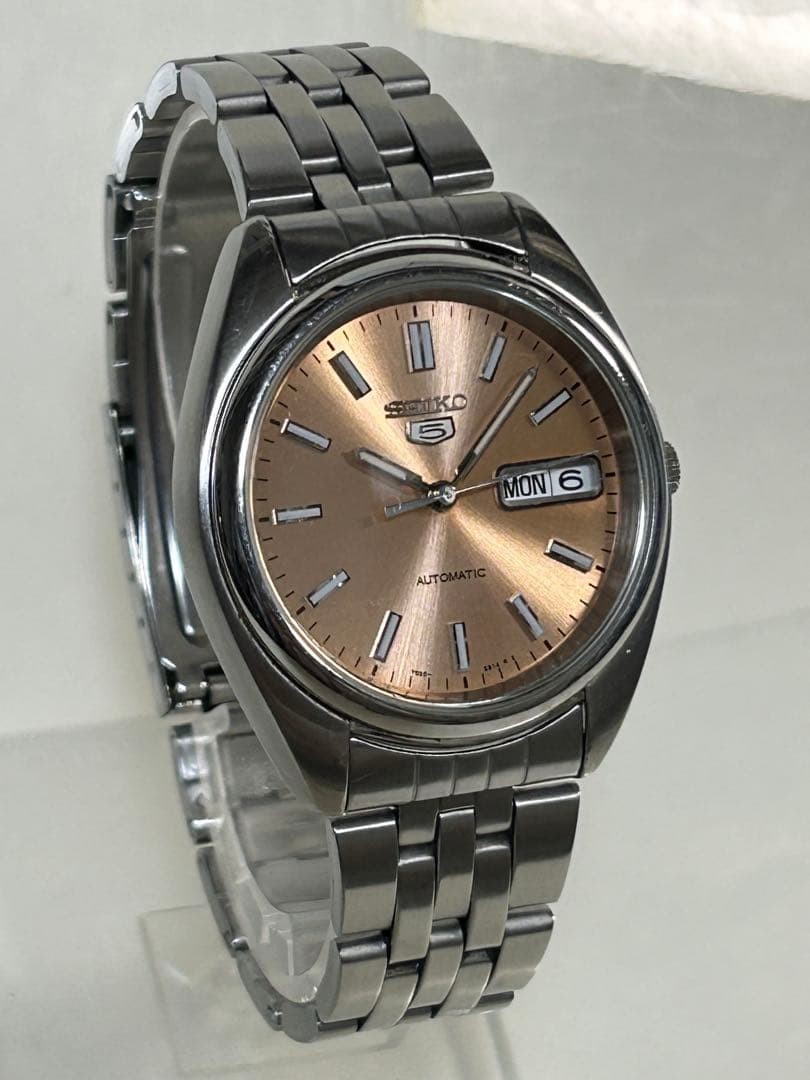 SEIKO 5 7S26-0430 Automatic Salmon Pink Dial Watch