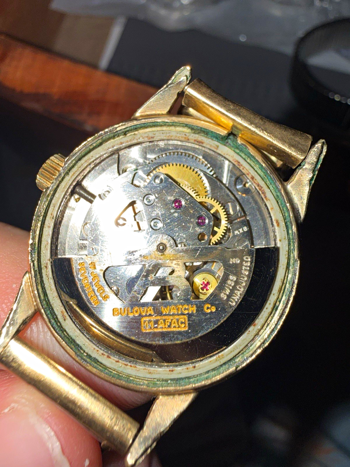 Bulova 11 AFAC Automatic 17J Shock-Resistant Vintage Gold/Silver Dial Watch