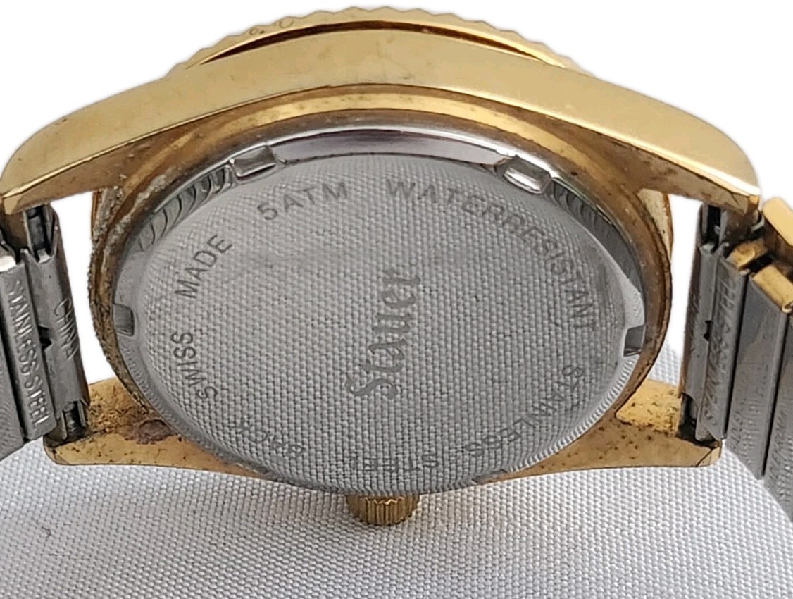 Stauer Swiss Noire Bienne Mens Watch W/Hadley-Roma Band