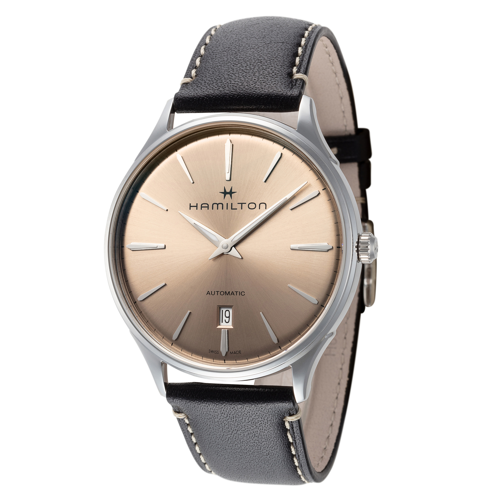 Hamilton Men’s H38525721 Jazzmaster Thinline 40mm Brown Dial Leather Watch
