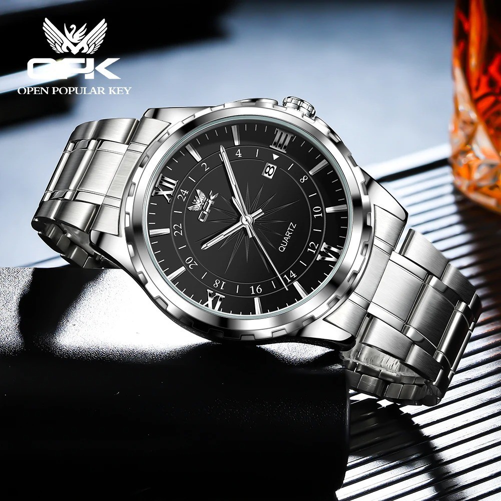 Mens Business Leather Watch Quartz Waterproof Luminous Quality Wristwatch Boxed