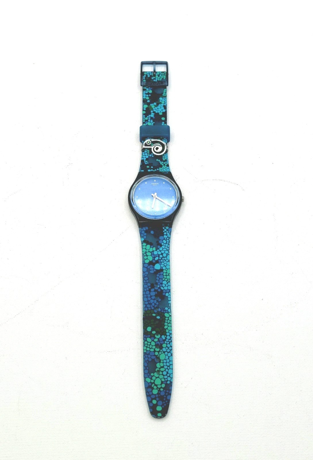 Swatch GZ320 Chamecrazy Blue Green Bubbles 925 Silver Chameleon Bracelet In Box