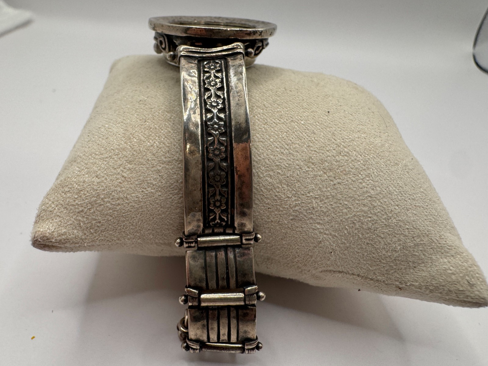Vintage Israel Sterling Silver Silpada Designs Watch, Hammered Bezel