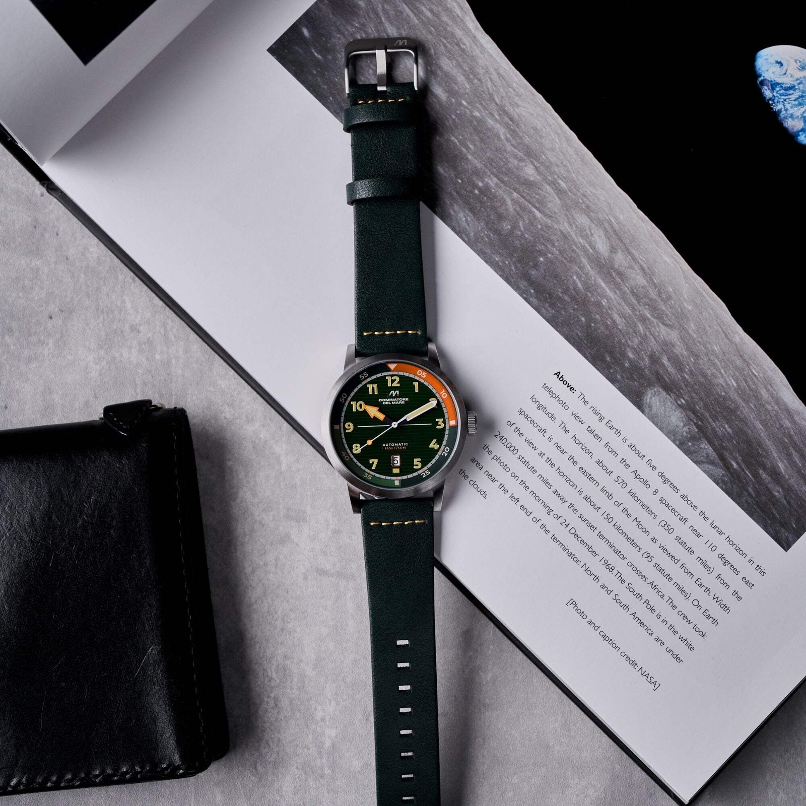 Camogli Automatic Green / Green Leather | Green Dial Wristwatch DD-8025-03