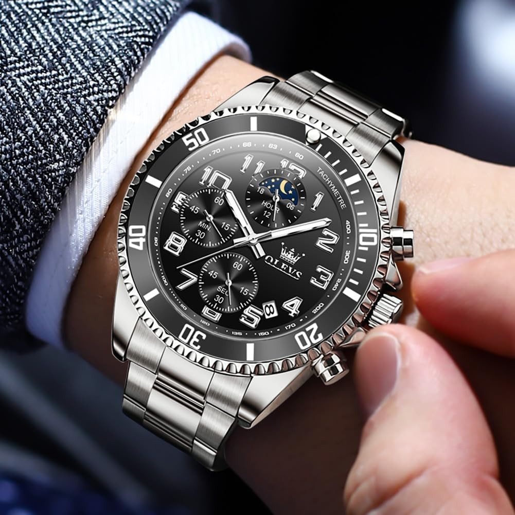 Stylish Men’s Business Watch – Waterproof with Luminous Hands and Dual Calendar