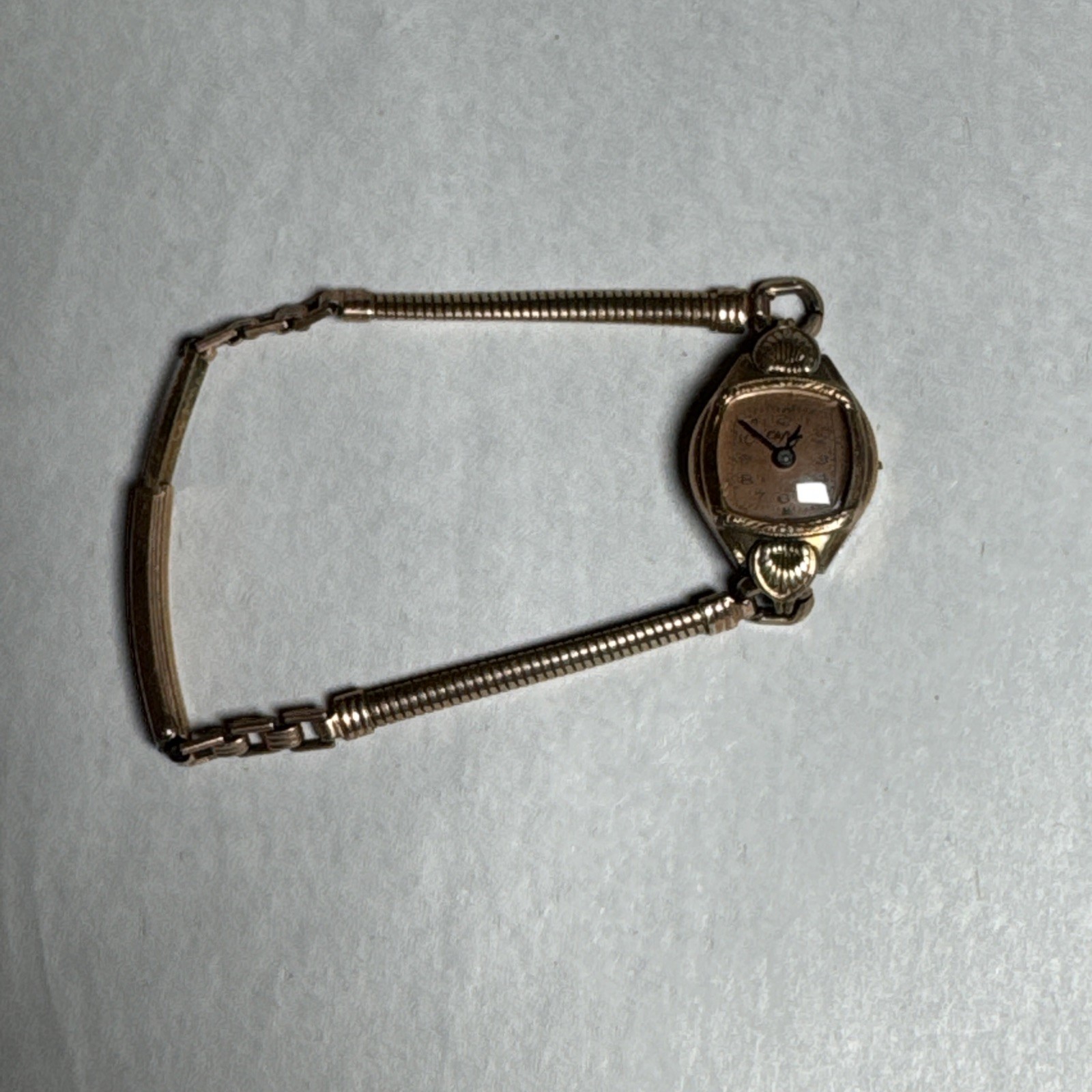 Vintage Clinton Womens Watch 1/20 12KGF Finesse Band Missing Crown Parts Repair