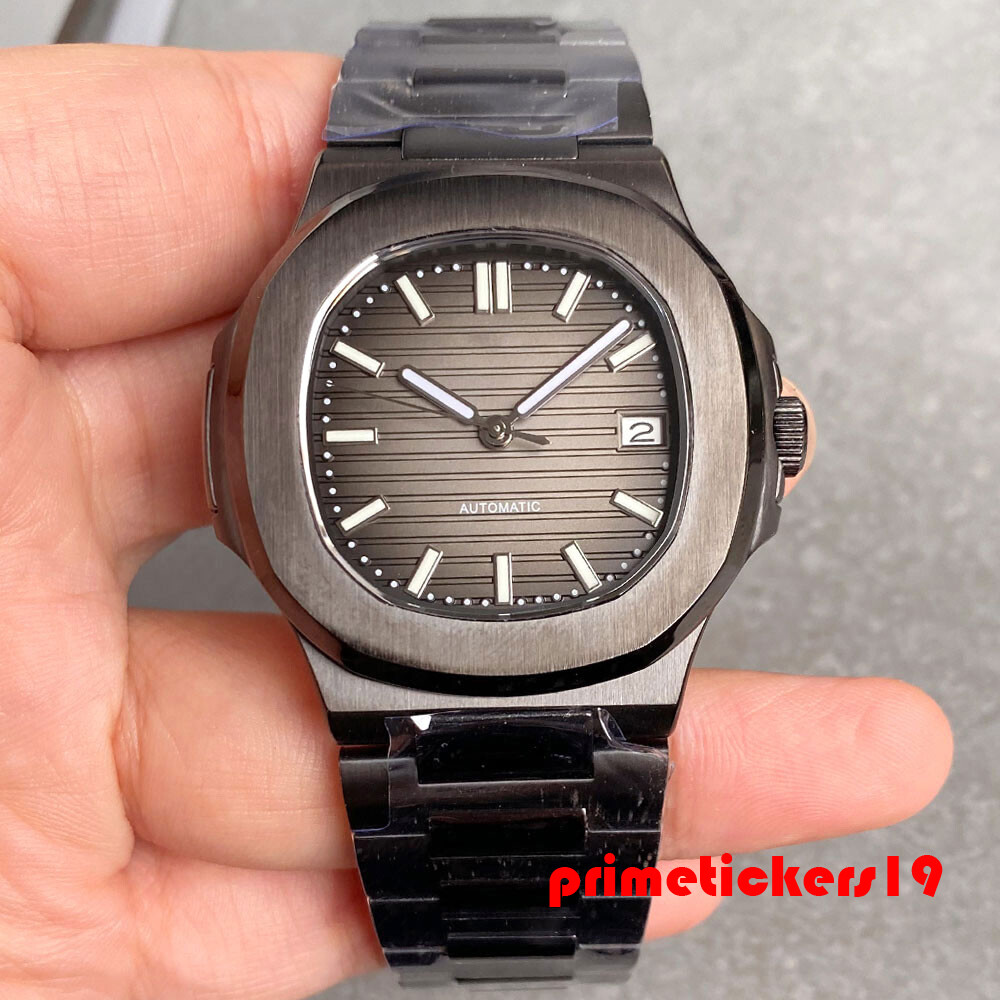 Tandorio 40mm Black Pvd Square NH35A Date Automatic Watch for Men Sapphire Lume