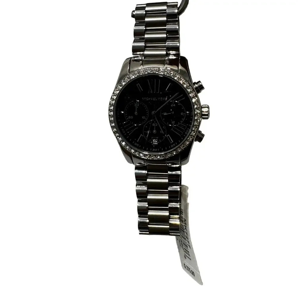 Michael Kors Women’s Lexington Pavé Minimalist Silver Tone Crystal 38MM Watch