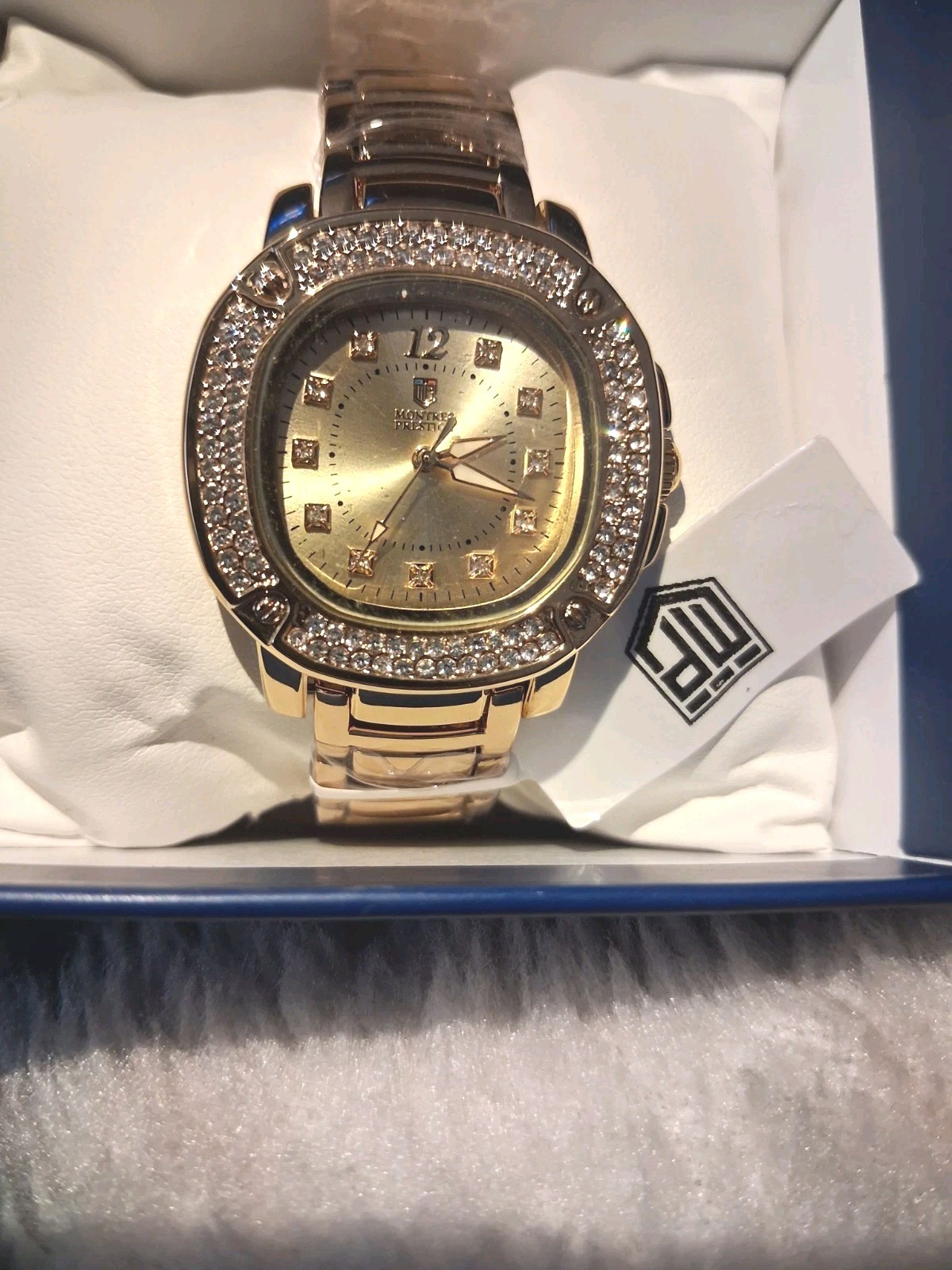 Montres Prestige x Invicta Yellow Gold Pavè Crystal Gemstone Bezel Women’s Watch