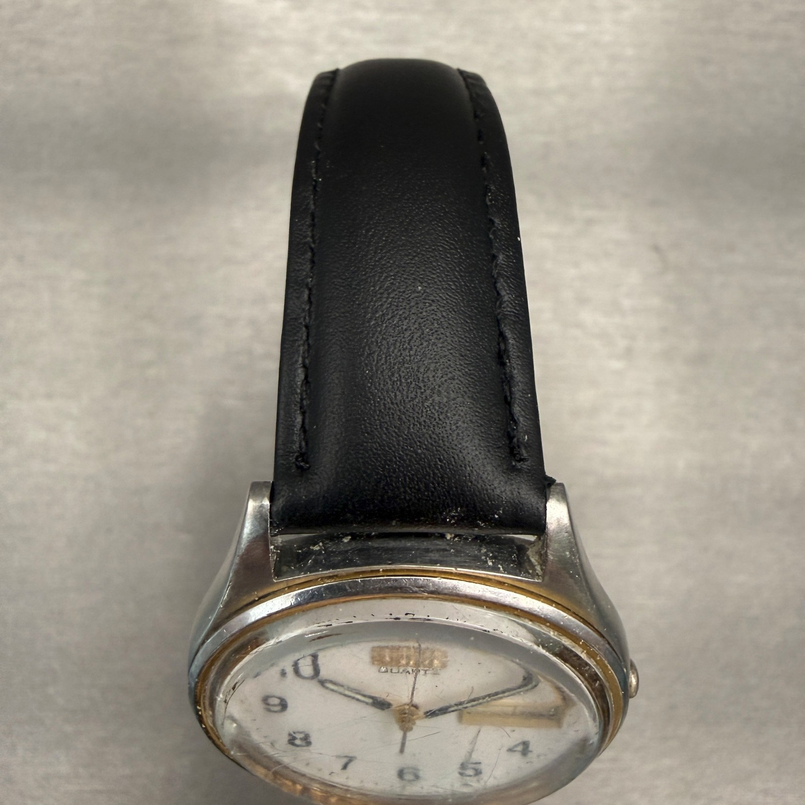 Seiko Watch Men 35mm White Dial Two Tone Daydate Round 7N43-8A39 VTG New Battery