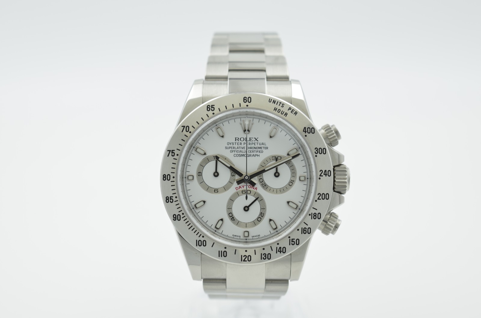 Rolex Daytona 40mm 116520 white aph chromalight blue rare dial 2015 with B&P