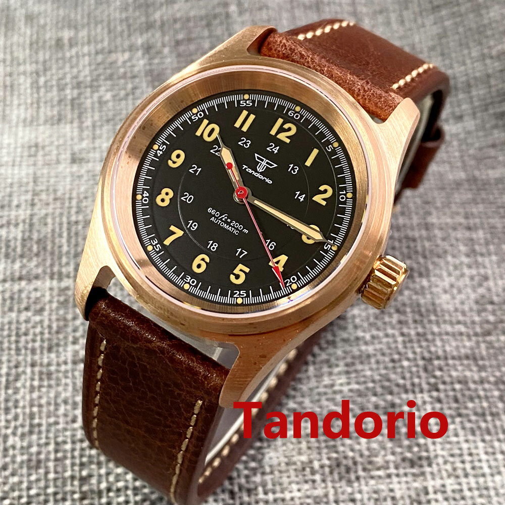 Classic 36mm Pilot Bronze Watch For Men 20ATM Diver Sapphire Glass NH35A Miyota