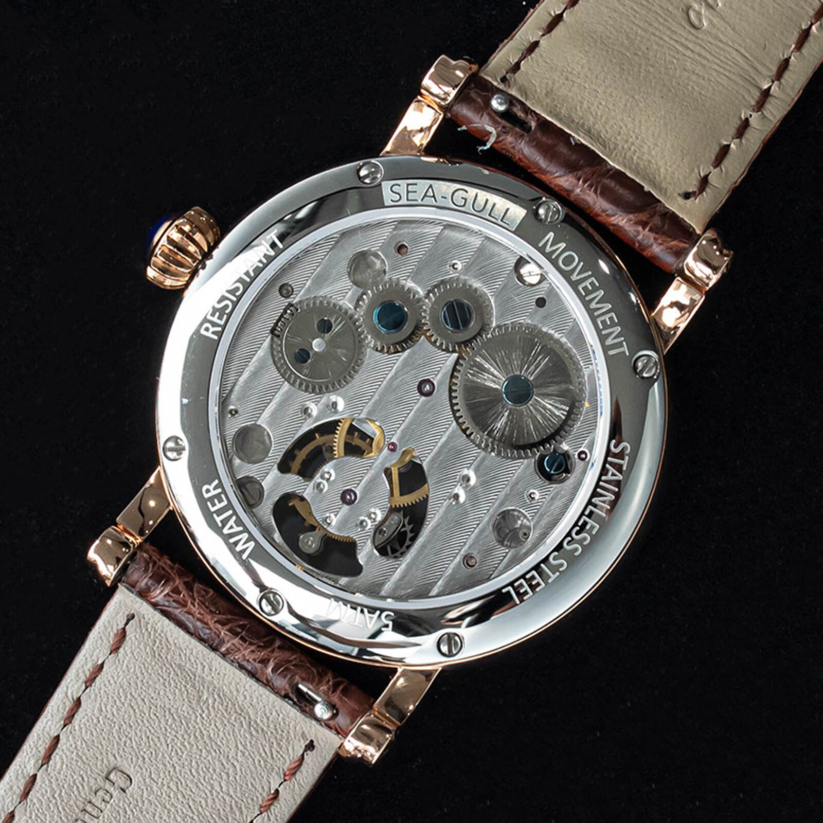 Sugess Seakors Genuine Tourbillon Seagull ST8007 Mechanical Mens Watch SE8007GW