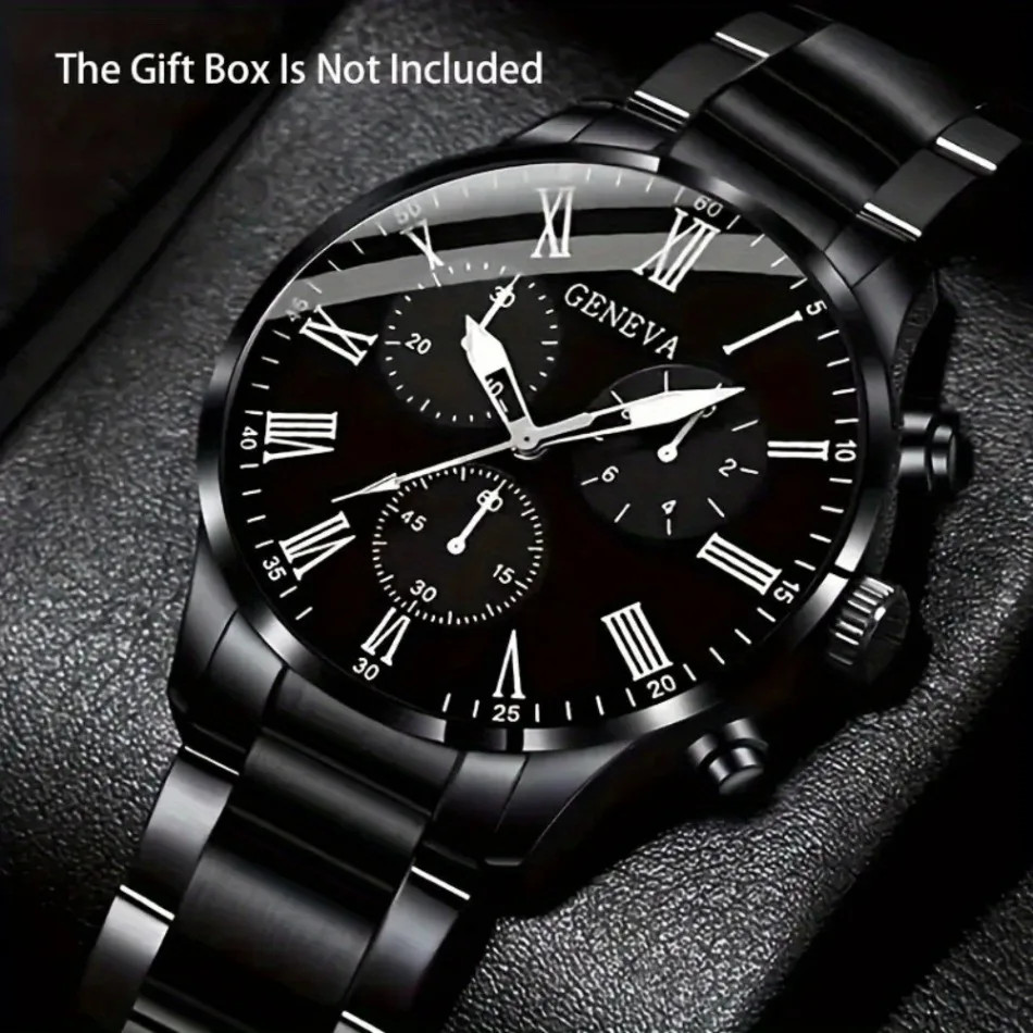 2pcs Luxury Men’s Quartz Watch Set, Business & Casual Wear – Ideal Gift for Back