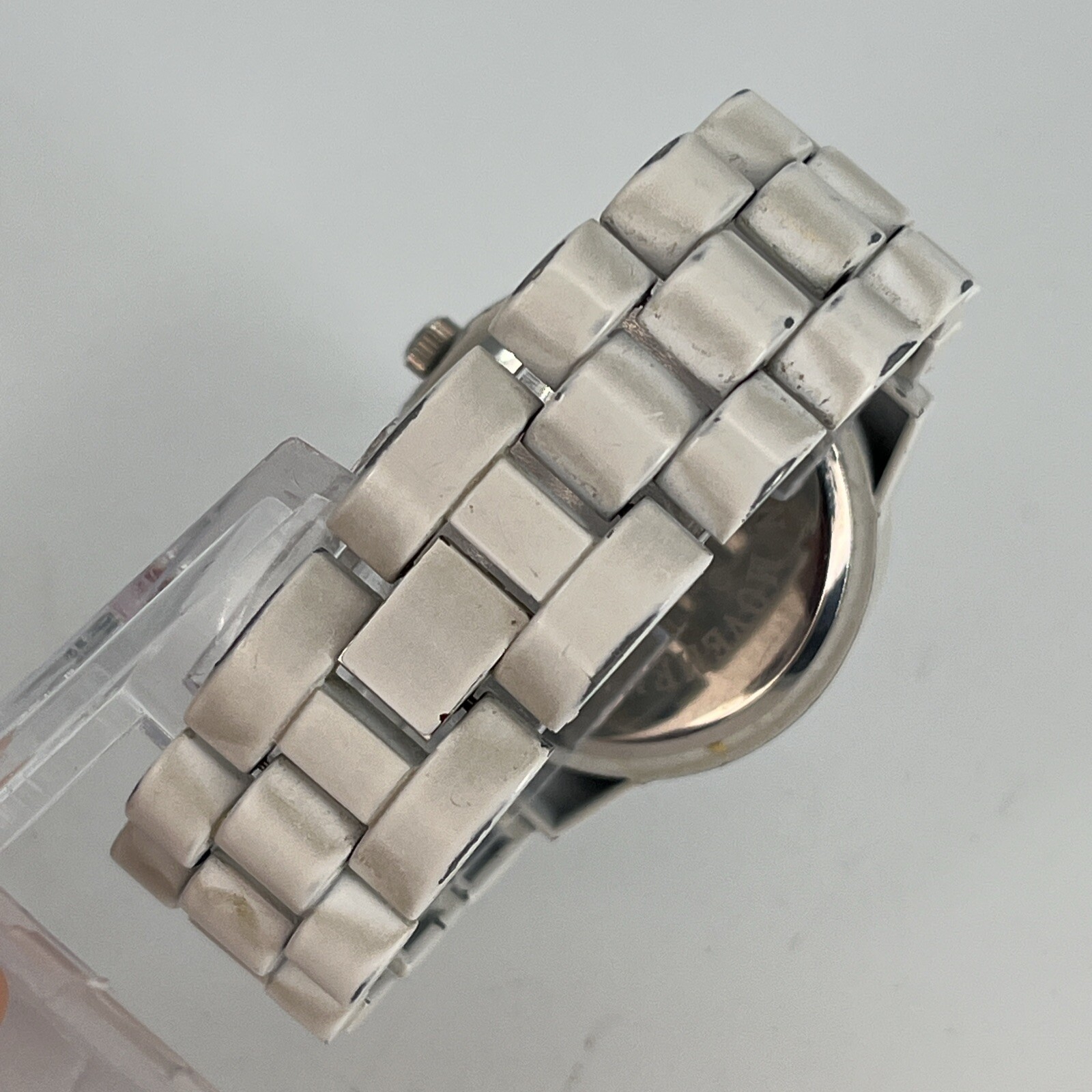 Vintage Chicos Women’s Watch White Tone Dial & Band Jewelry Clasp NEW BATTERY