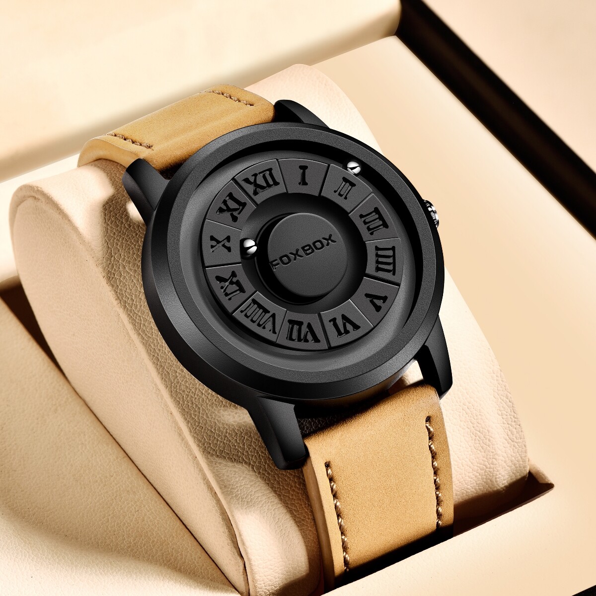 Men Quartz Watch Sport Scrolling Bead Analog Magne Wristwatch 3ATM Waterproof US