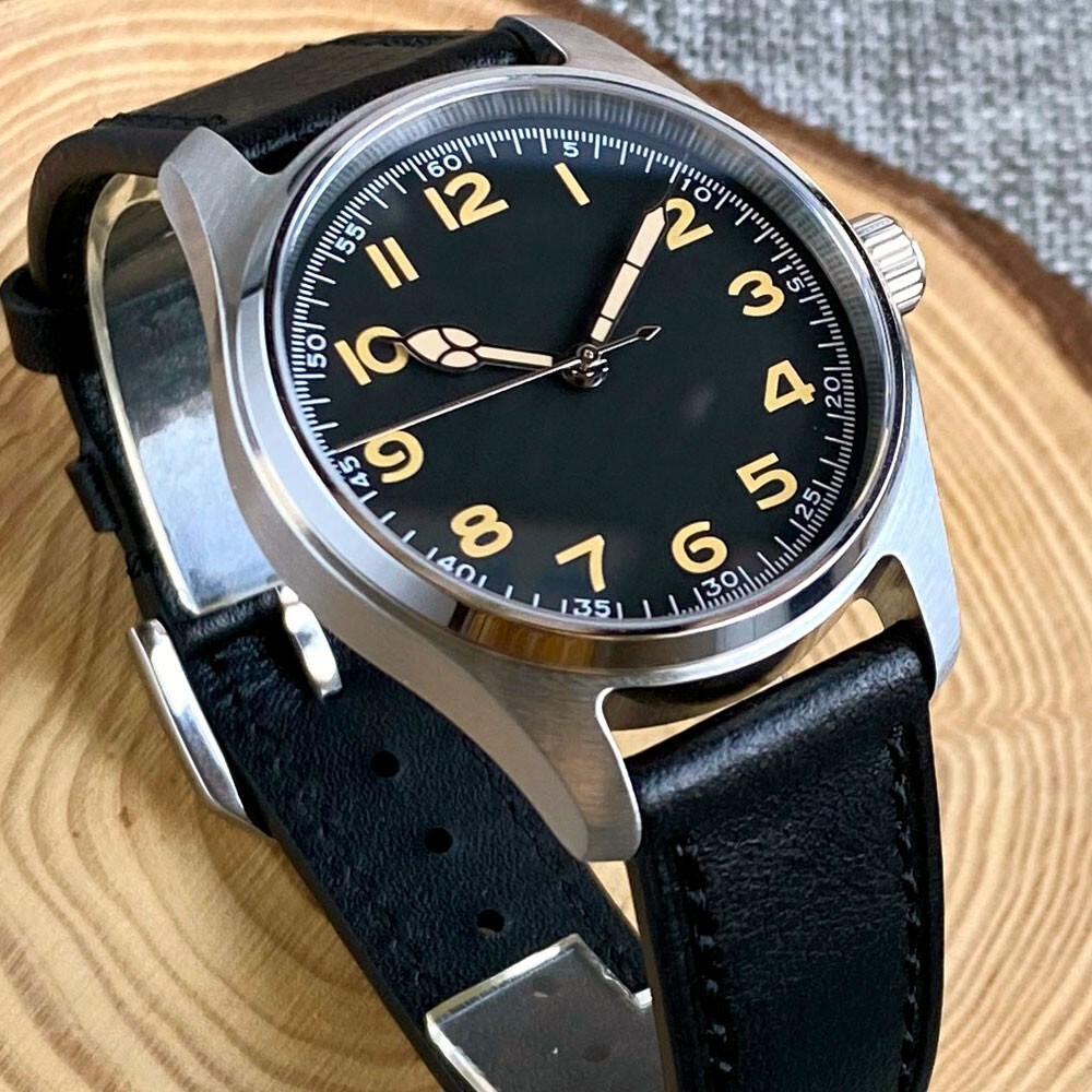 Pilot 39mm Tandorio Black Dial Sapphire Glass Japan NH35A Automatic Mens Watch