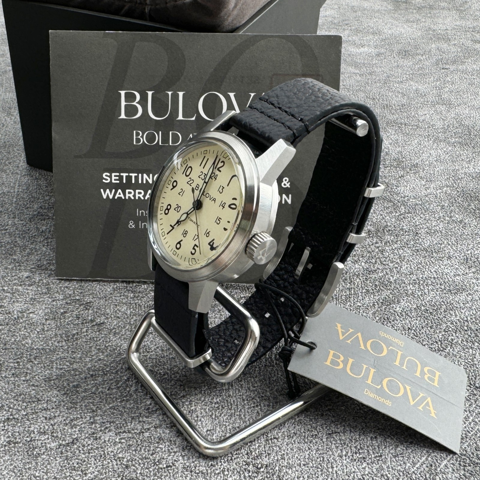 Bulova Men’s Military Heritage Hack Ivory Dial Automatic Men’s Watch 98A246