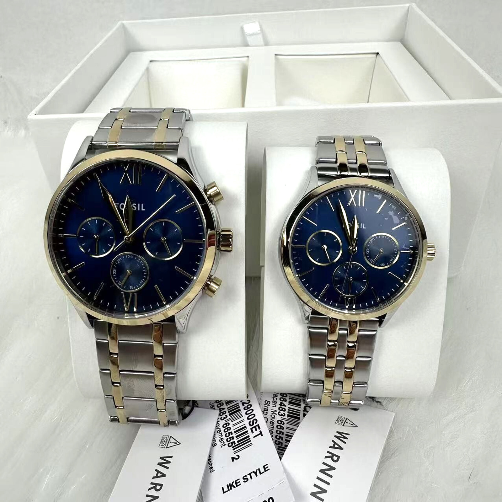 Fossil Fenmore Multifunction Two-Tone Stainless Steel Watch Set BQ2900SET