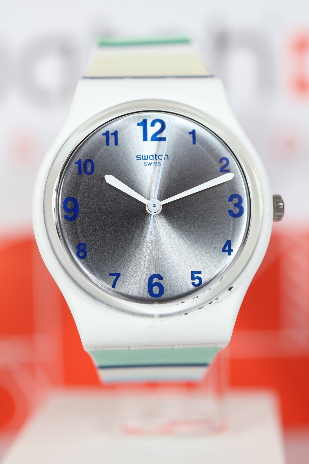 New Limited Swiss Swatch GW189 Marinai 18 Gents 34mm Blue Green Nautical Summer