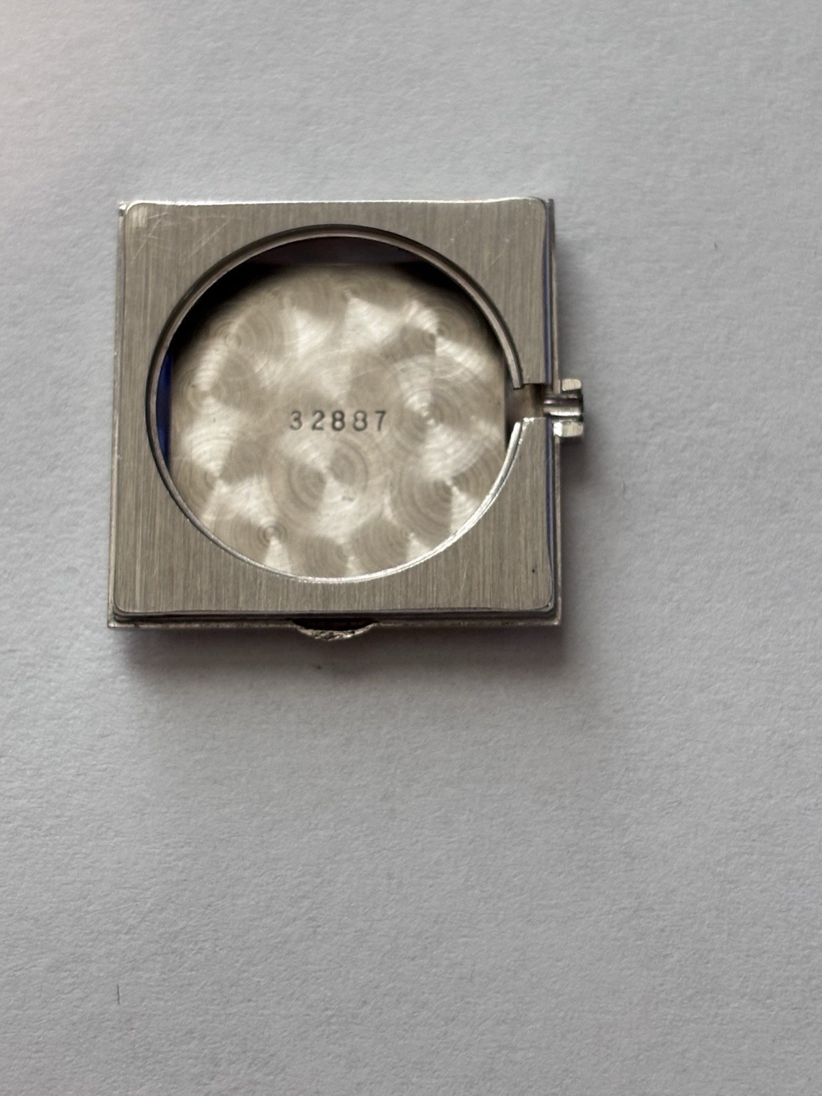 14k White Gold Germinal Voltaire Swiss 17J Square Manual Wind Mens Watch 7.5 GR