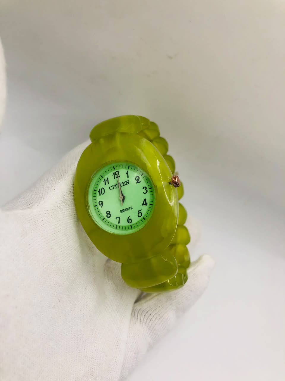 Natural Jade Stone Watch Handmade Serpentine Quartz Wristwatch for Men Women