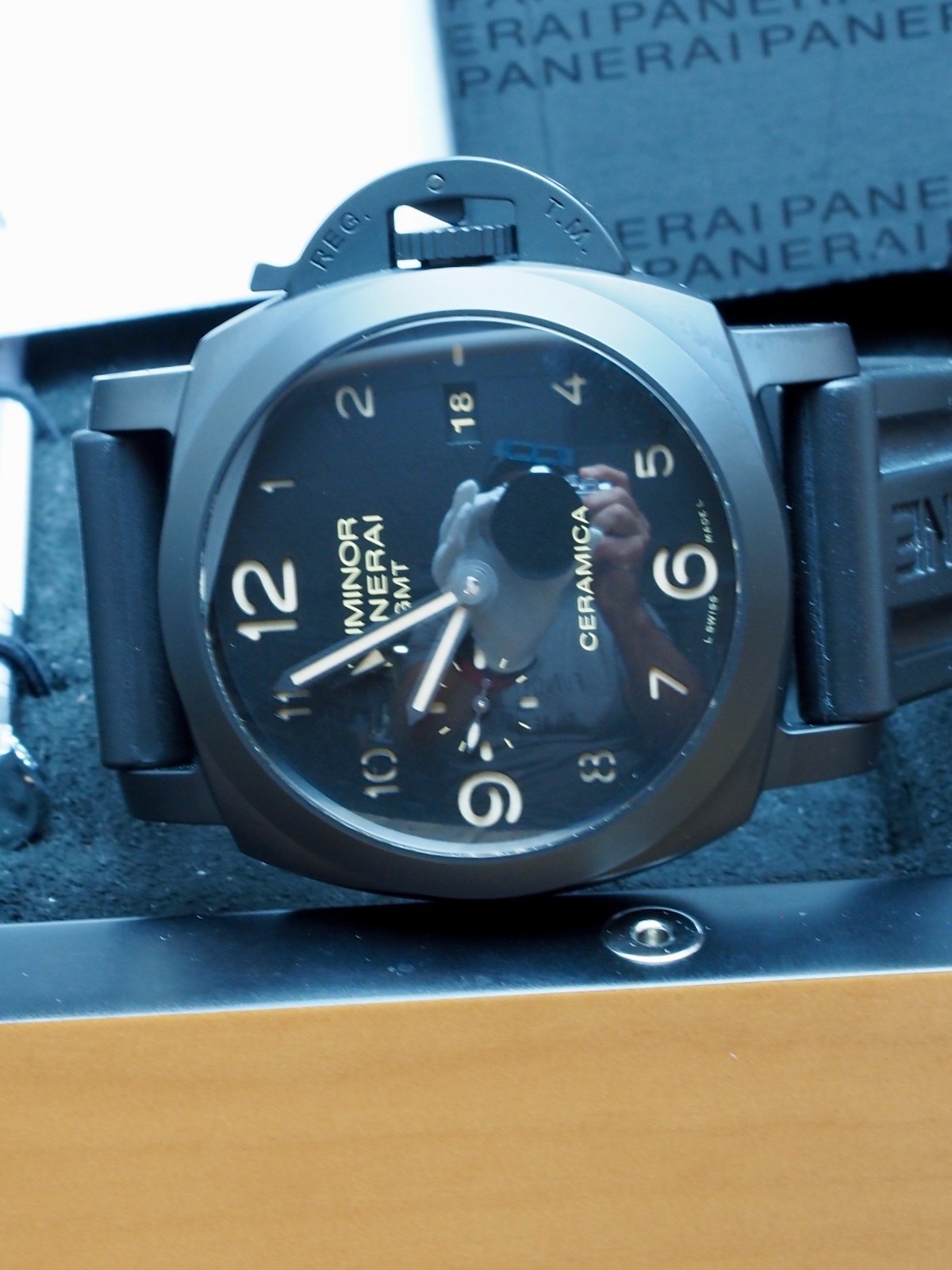 Panerai Luminor 44 Ceramic Ceramica Auto PAM00441 «T» Full Set 2 Straps! CRAZY!