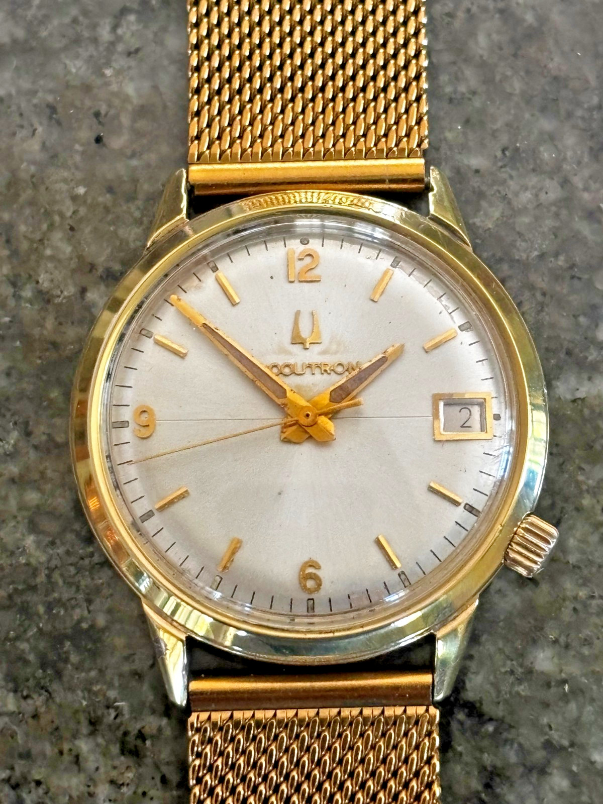 1976 «N6» BULOVA ACCUTRON Watch w/ date. Serviced. New Crystal & Band.