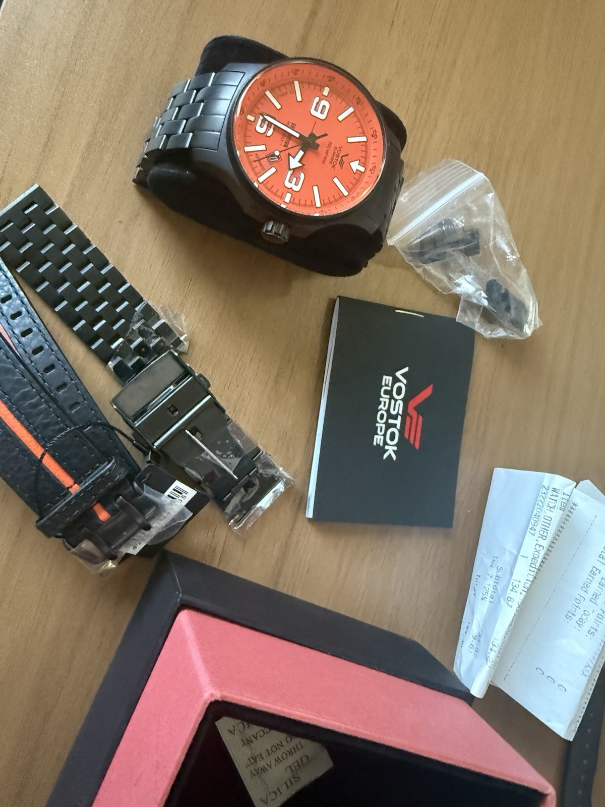 NOS Vostok Europe Expedition North Pole Automatic Orange Dial Full Set NH35 200M