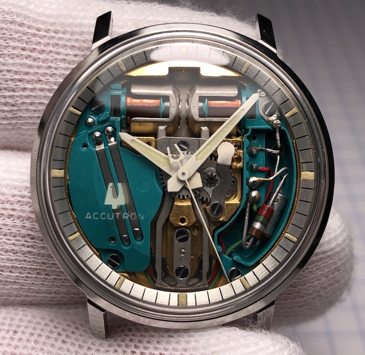 Vintage 1970 Bulova Accutron Spaceview «G» #2528 (A) Tuning Fork 214 Men’s Watch