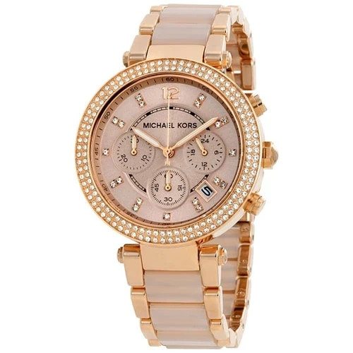 MICHAEL KORS PARKER MK5896 WOMEN WATCH ROSE GOLD WITH CRYSTALS NEW WITH BOX