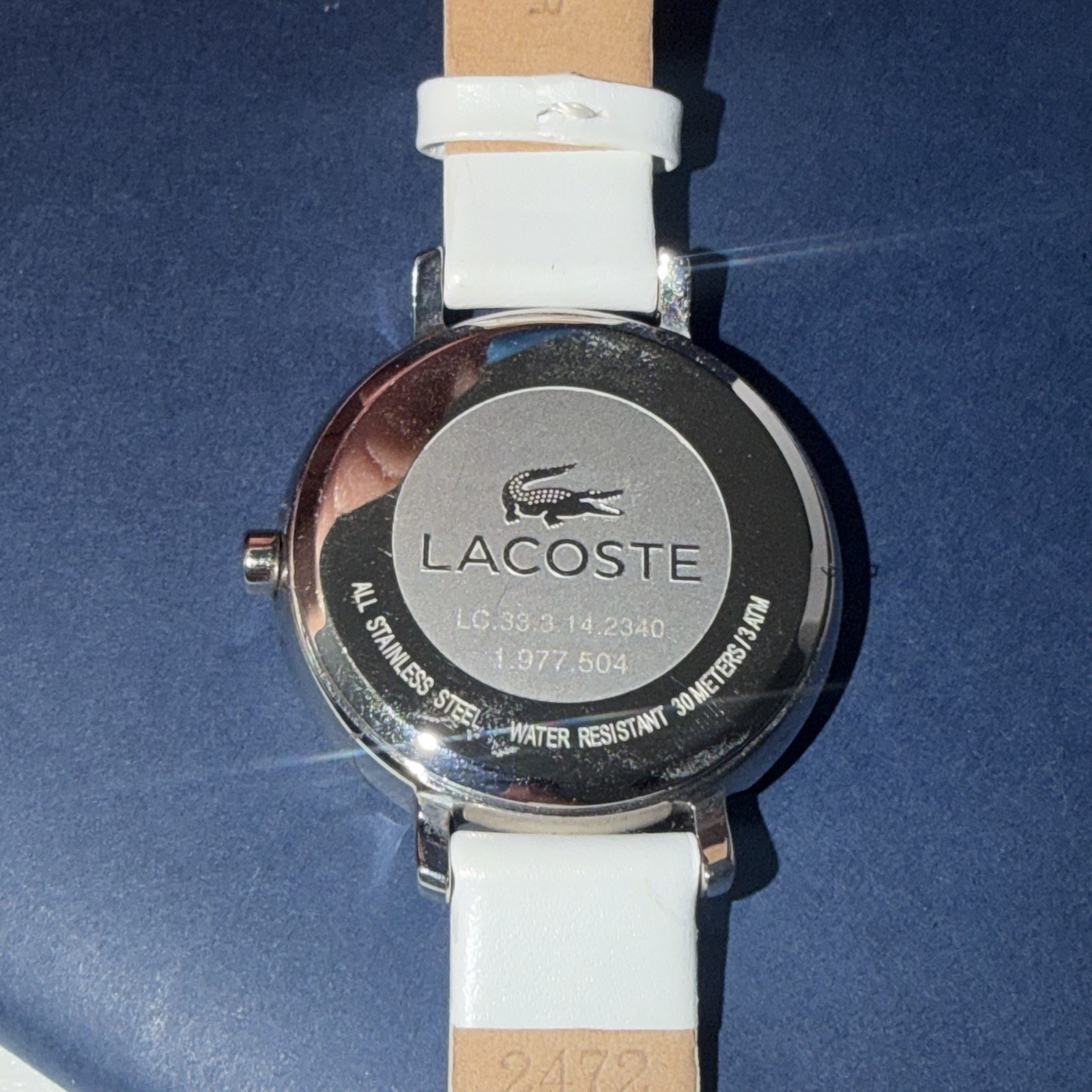 LaCoste Women’s 2000716 Watch White Leather Wristband READ PLEASE
