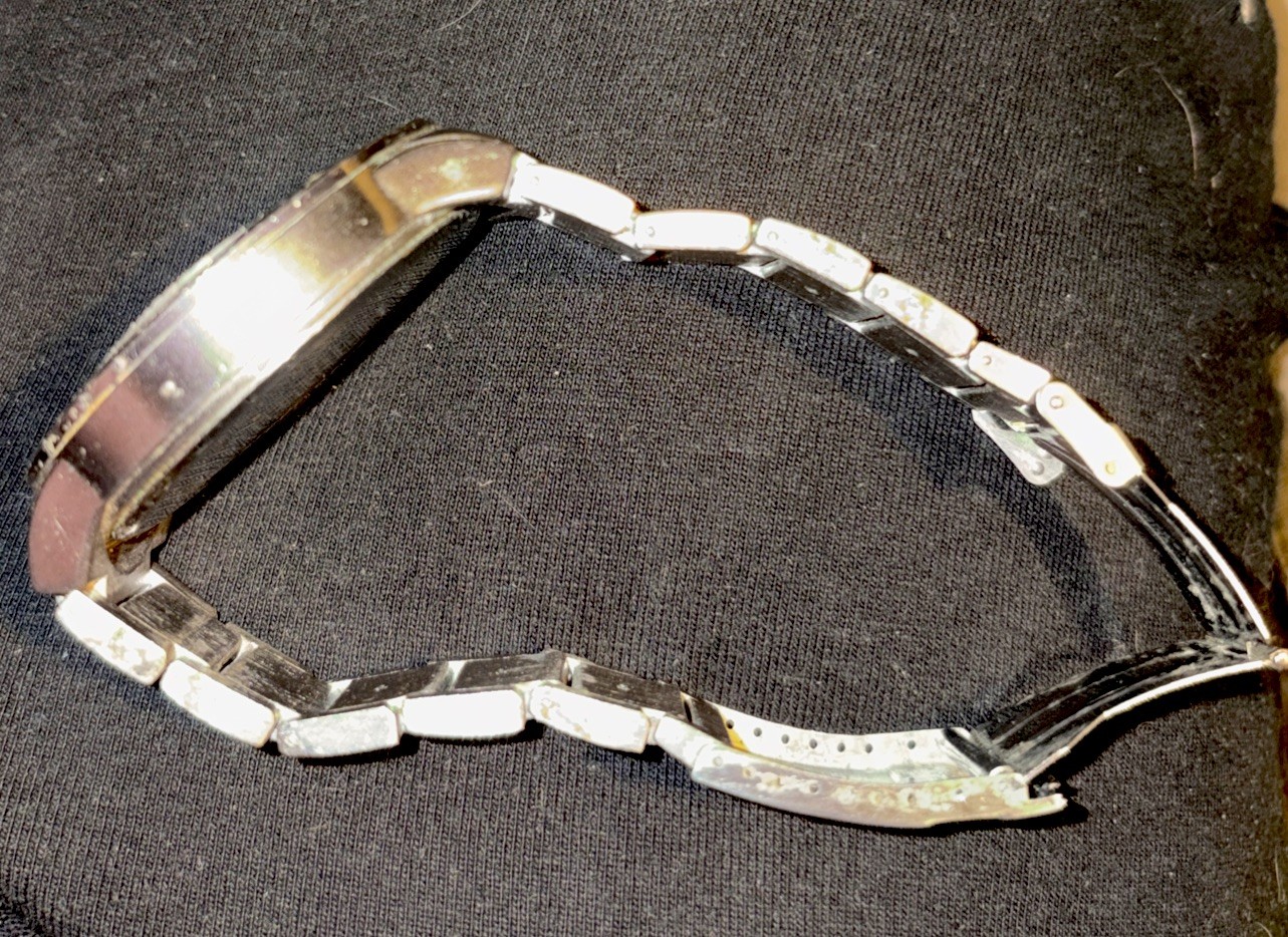BIG Mossimo Watch (For Parts Not Working) Chrome On Black Green FMDMO132