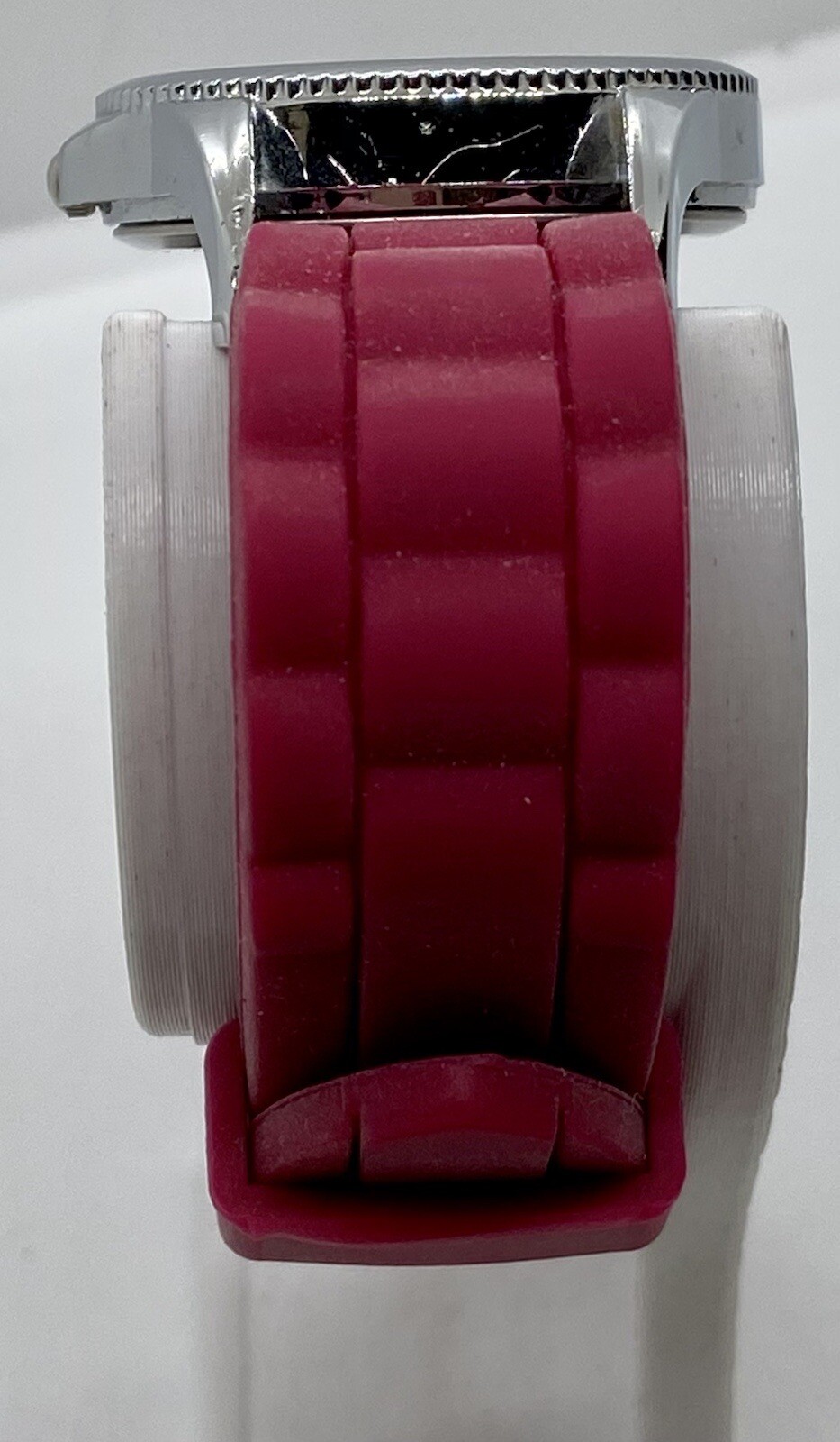 NEW JESSICA CARLYLE Ladies Watch Fresh Battery Pink Strap Silver Faux Chrono