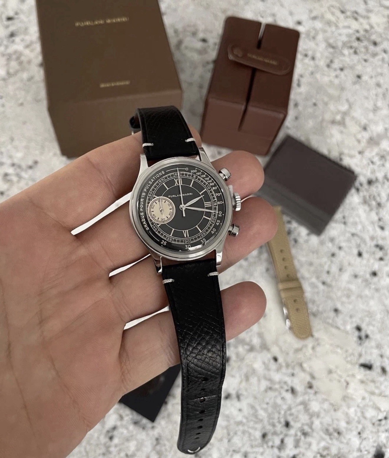 Furlan Marri Nero Sabbia Chronograph Mecha Quartz 1072-A Pulsometer